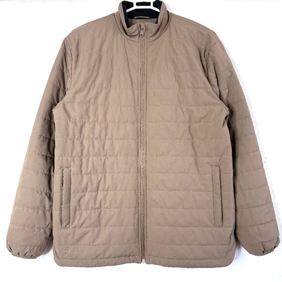 BYLT Harbor Puffer Full Zip Quilted Insulated Ripstop Texture Jacket L Brown - Picture 1 of 11